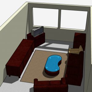 A 3D Model of a living room I made in 2005