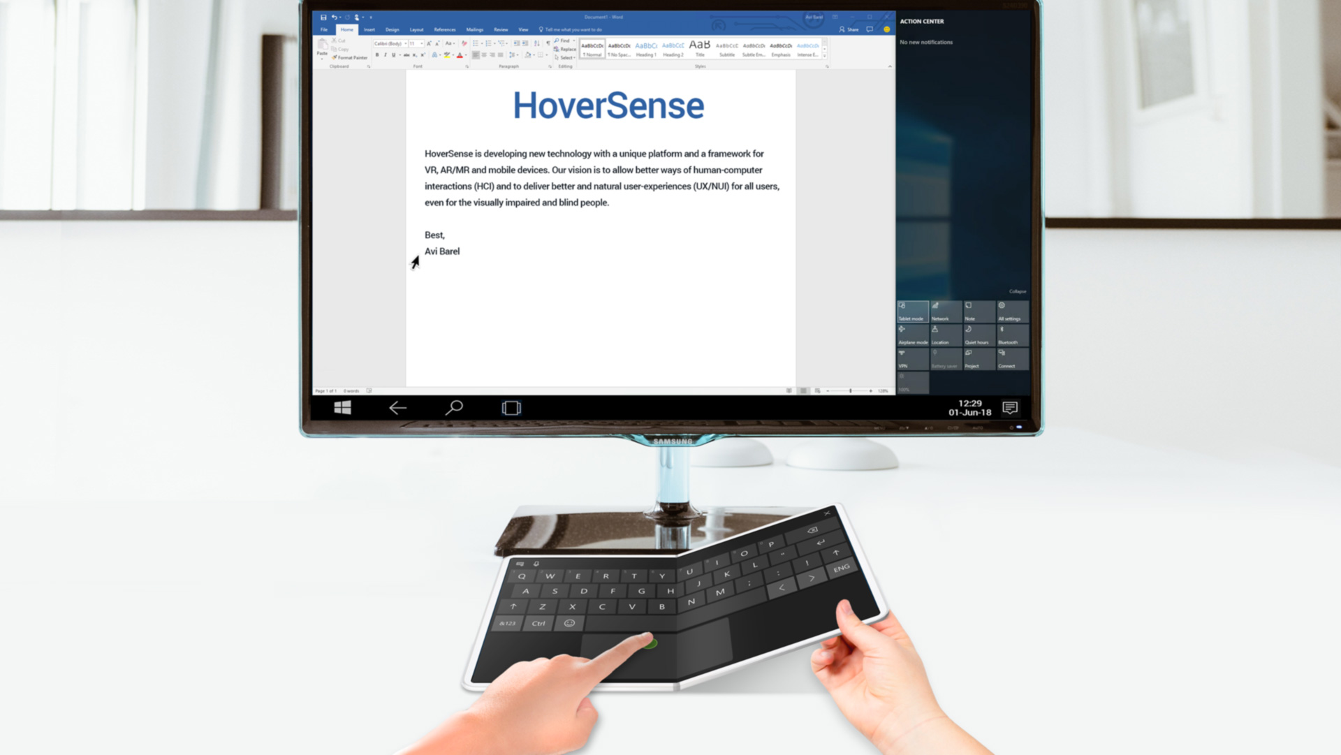 Use your Foldable device as a Tactile keyboard when extending your device's screen to an external display.